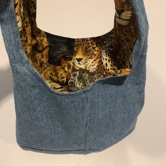 Handmade reversible denim tote bag - Picture 4 of 6